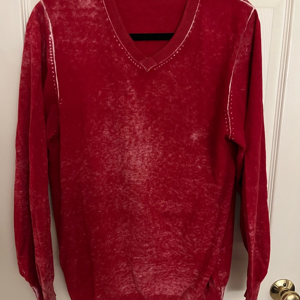 Alan Bilzerian Men's Red V-Neck Sweater